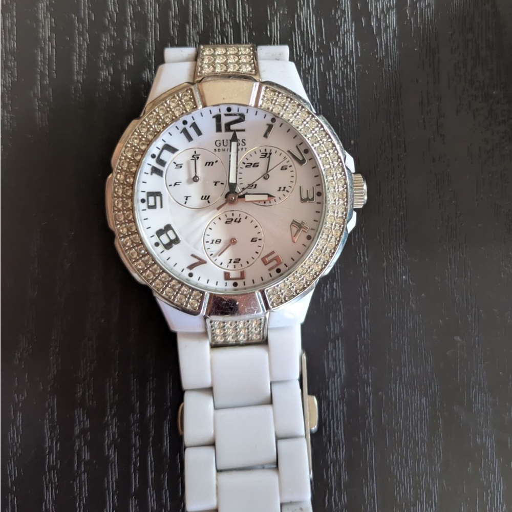 Guess White and Silver Women's Watch